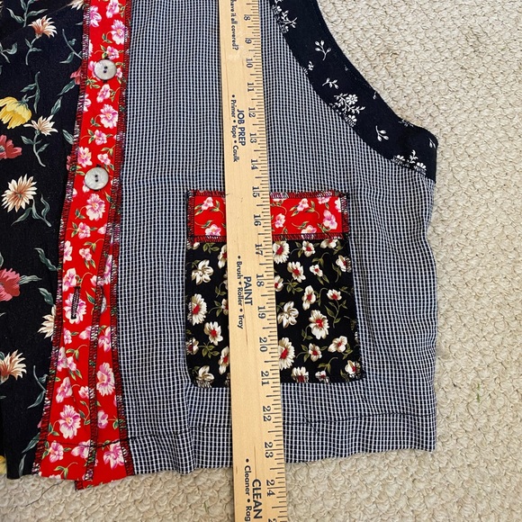 Vintage ‘Art-to-Wear’ Fern Bratten Multicolor Eclectic Pattern Vest Size 18/XL - Picture 9 of 10